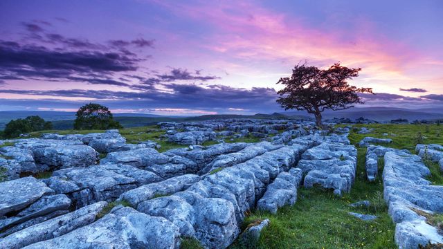 Sunset over Winskill Stones in the Yorkshire Dales National Park 