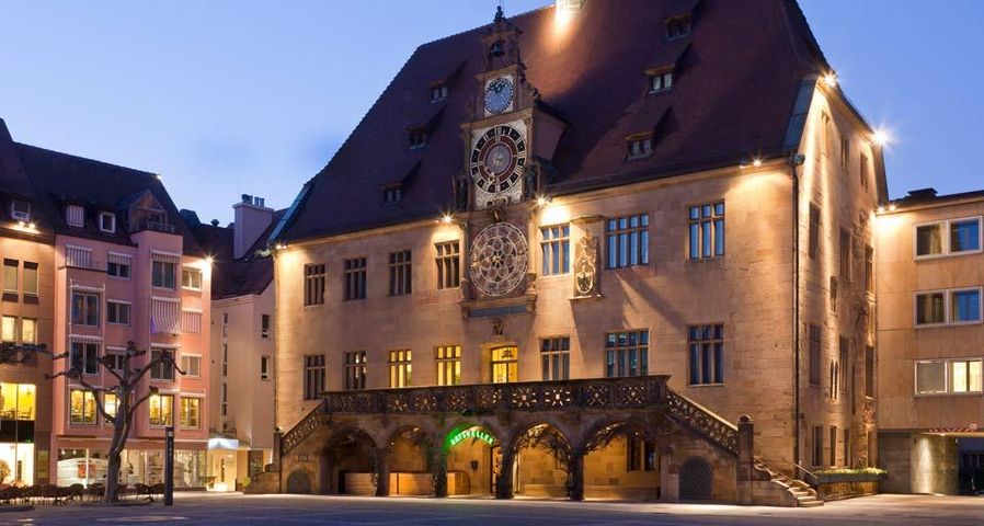 Historisches Rathaus mit astronomischer Uhr, Heilbronn, Baden-Württemberg, Deutschland