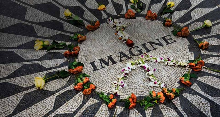Das Imagine Mosaik liegt in den Strawberry Fields im Central Park, New York City