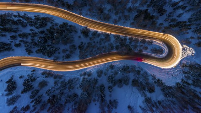 An alpine hairpin