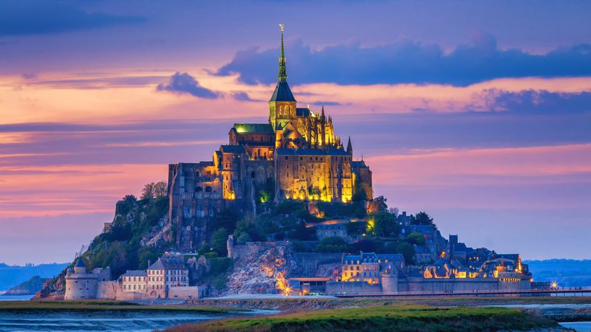 The island of Mont-Saint-Michel in Normandy, France