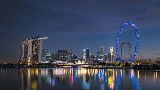 Marina Bay skyline in Singapore