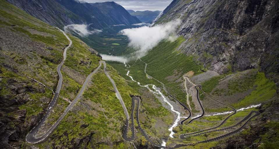 Trollstigen mountain road in Romsdal, Norway