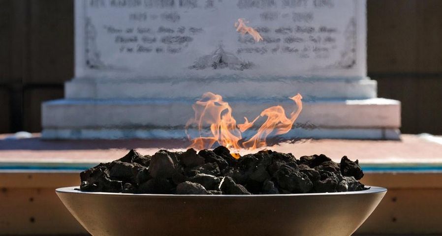 The eternal flame at Martin Luther King Jr. National Historic Site, Atlanta, Georgia