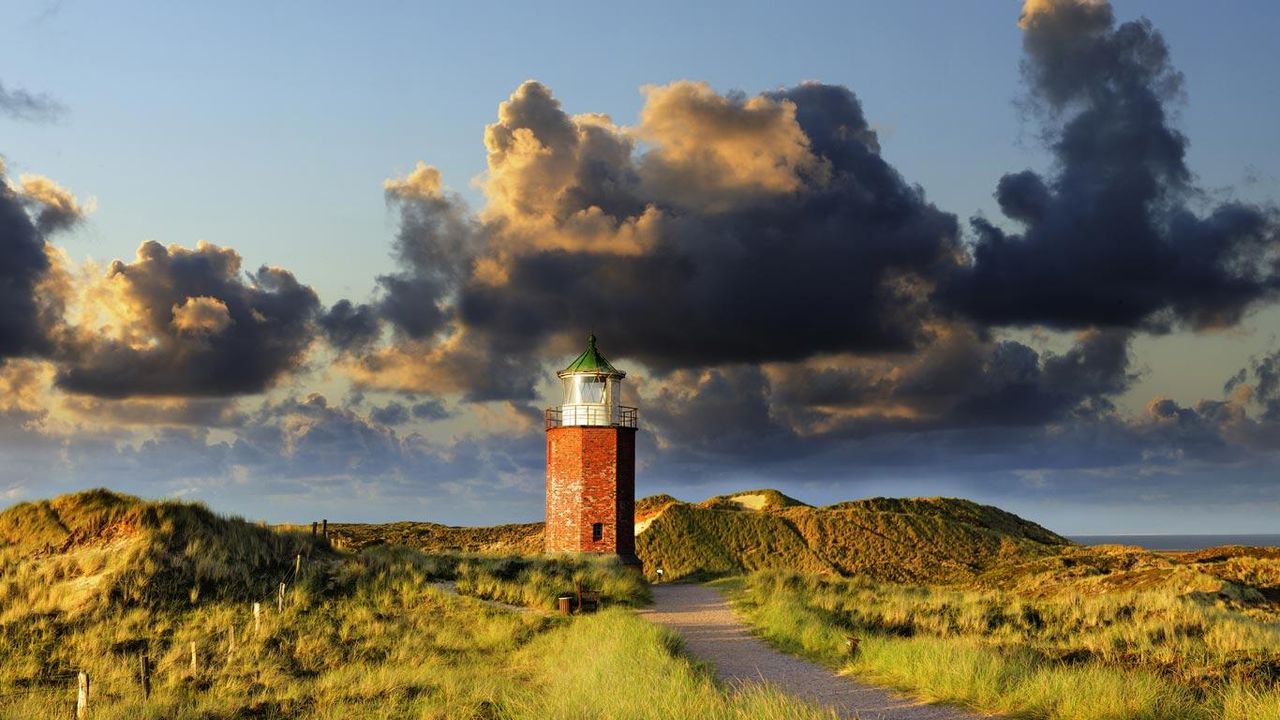 Leuchtturm Rotes Kliff in Kampen, Insel Sylt, Nordfriesland, Schleswig-Holstein, Deutschland