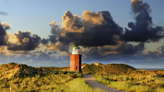 Leuchtturm Rotes Kliff in Kampen, Insel Sylt, Nordfriesland, Schleswig-Holstein, Deutschland