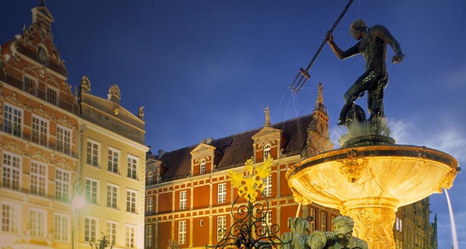 Neptune Fountain in Gdańsk, Poland