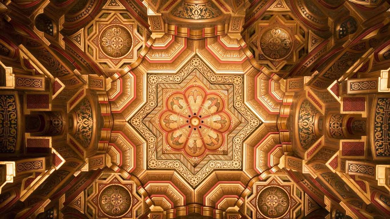 The ceiling of the Arab Room at Cardiff Castle 