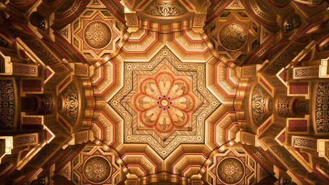 The ceiling of the Arab Room at Cardiff Castle
