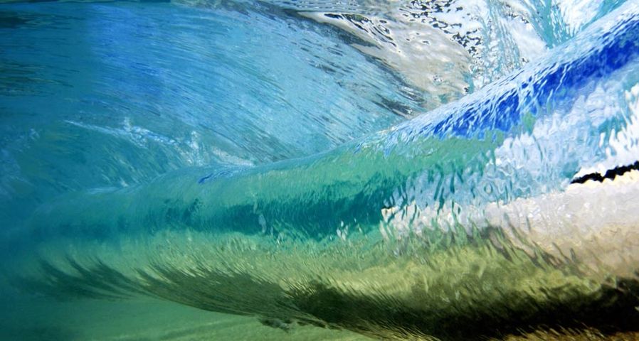 Underwater view of wave in Hawaii