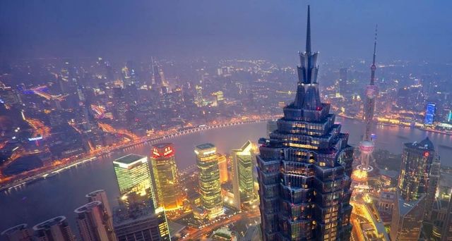 Jin Mao Tower and Huangpu River in Shanghai, China