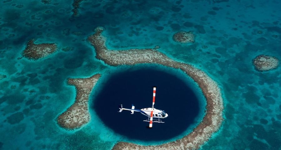 Great Blue Hole underwater sinkhole off the coast of Belize