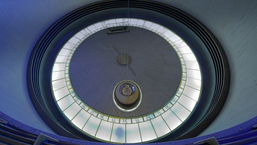 The Foucault pendulum at Griffith Observatory in Los Angeles, USA 