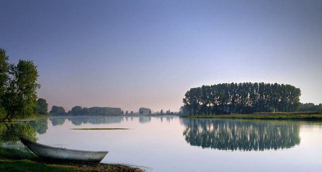 Bäume spiegeln sich im Altrhein bei Xanten, Nordrhein-Westfalen – Hans-Peter Merten/Robert Harding Picture Library/age fotostock ©