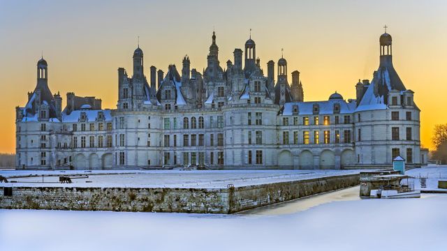 Château de Chambord en hiver, Loir-et-Cher, Centre-Val de Loire 
