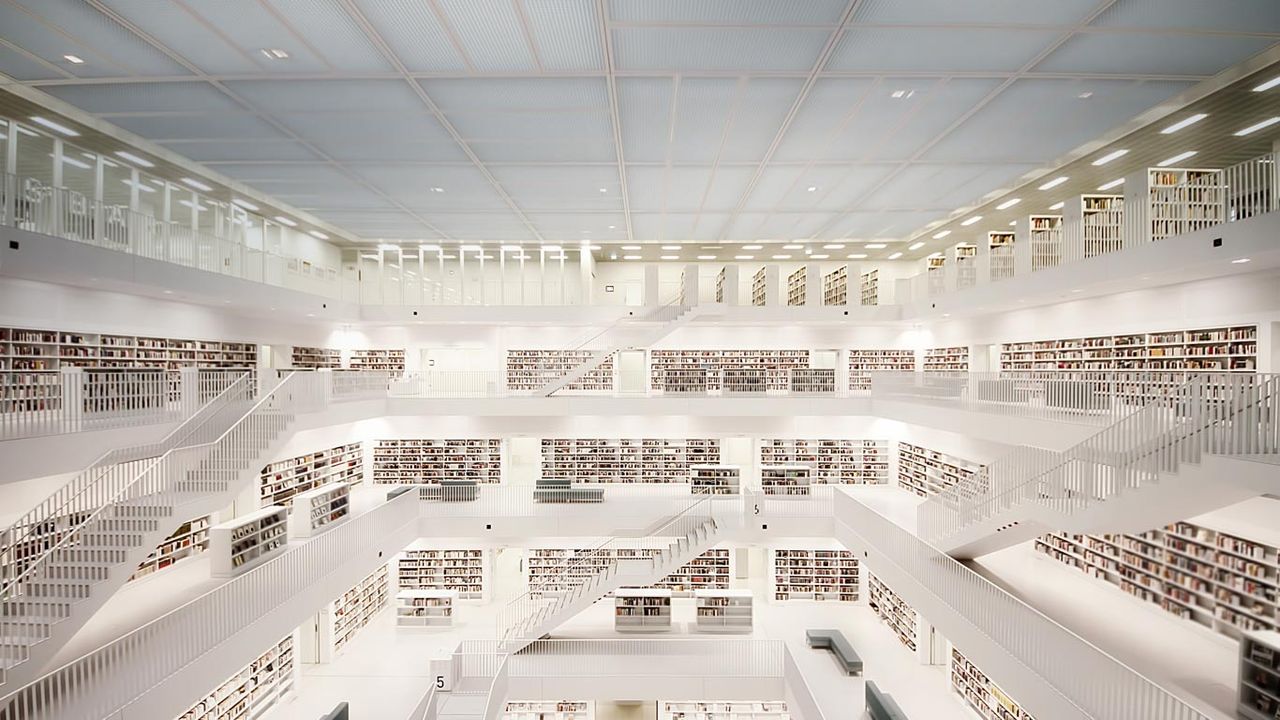 Stuttgart City Library, Mailänder Platz in Stuttgart, Germany