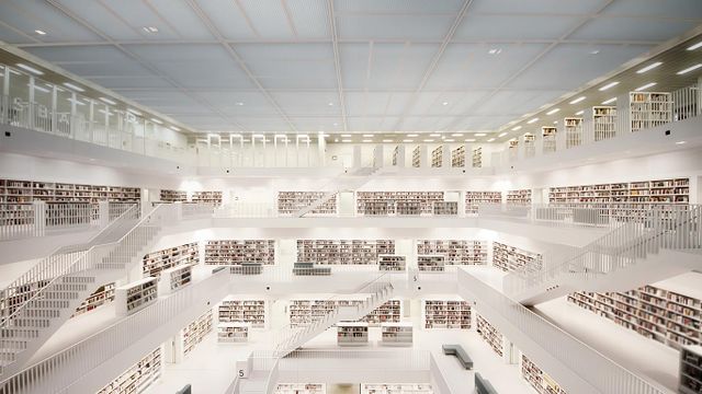 Stuttgart City Library, Mailänder Platz in Stuttgart, Germany