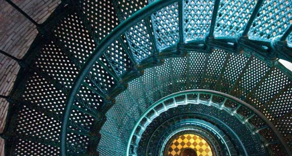 Iron staircase of Currituck Beach Lighthouse, North Carolina
