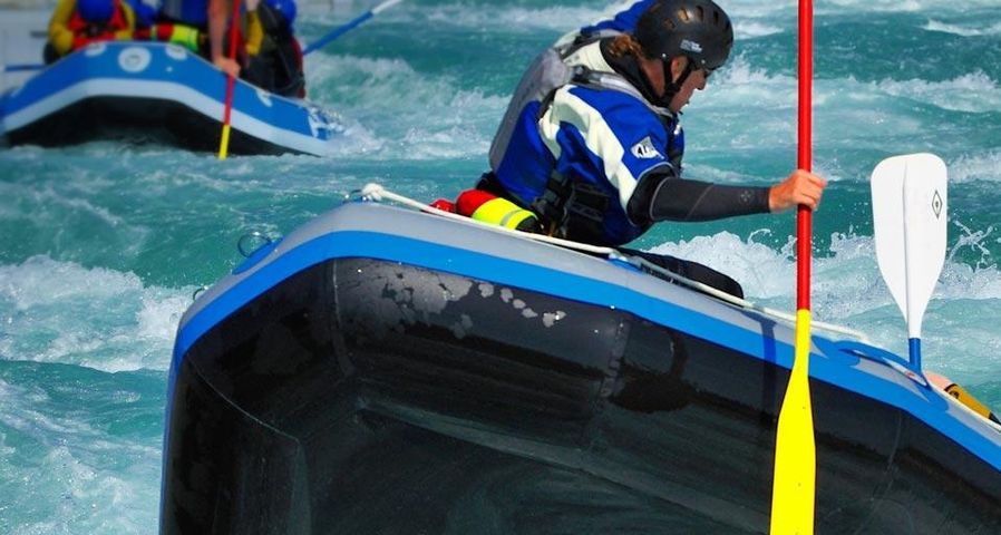 Rafting at the Lee Valley White Water Centre in Hertfordshire, England