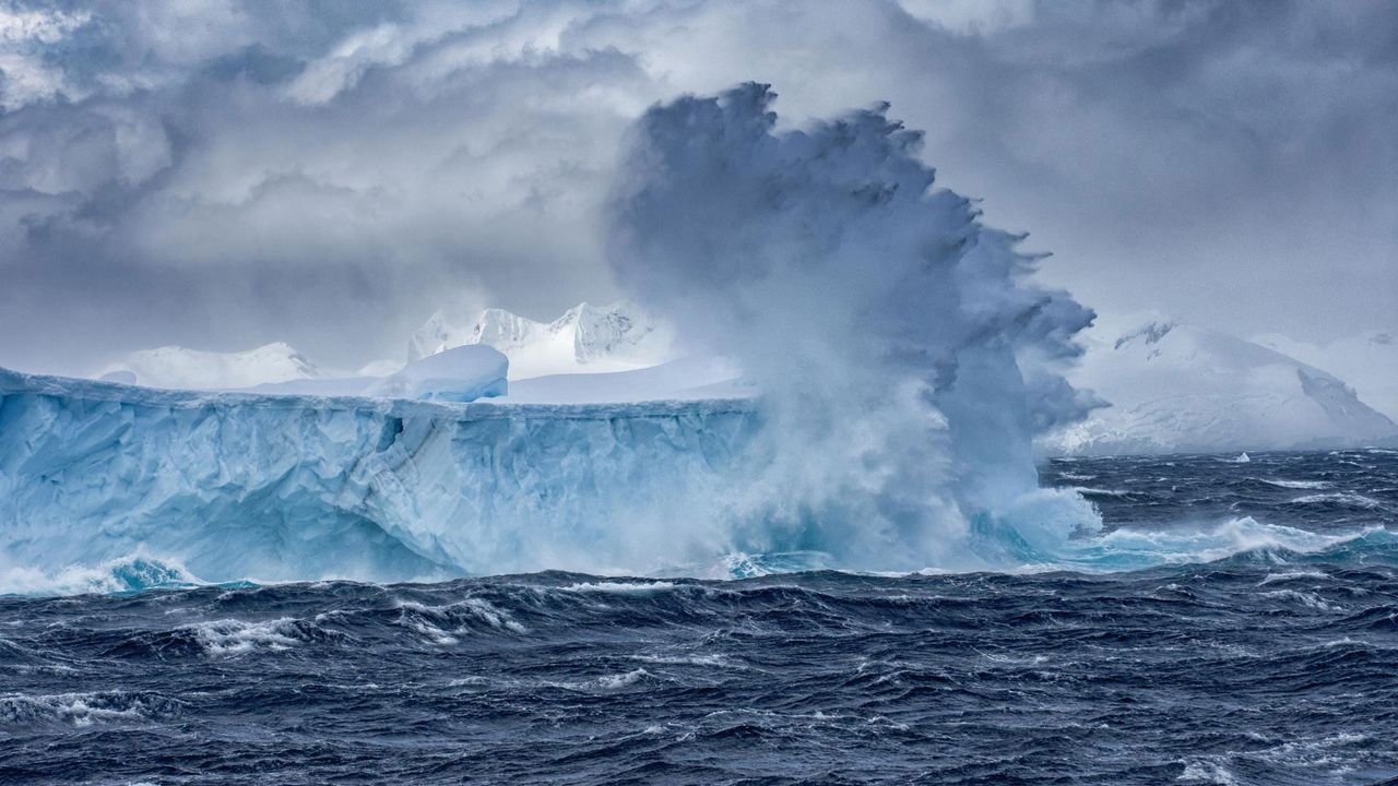 Iceberg floating off the coast of Antarctica 