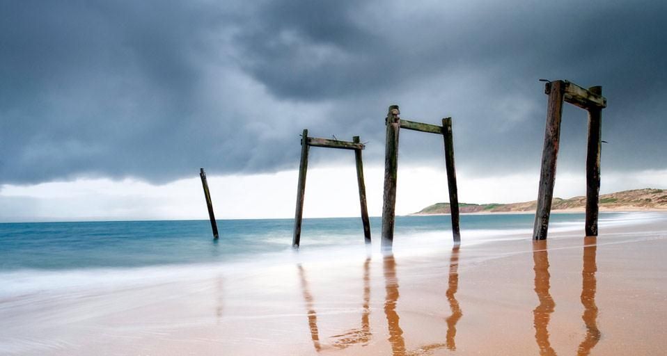 An old wooden structure located at Cat Bay, Phillip Island, Victoria, Australia