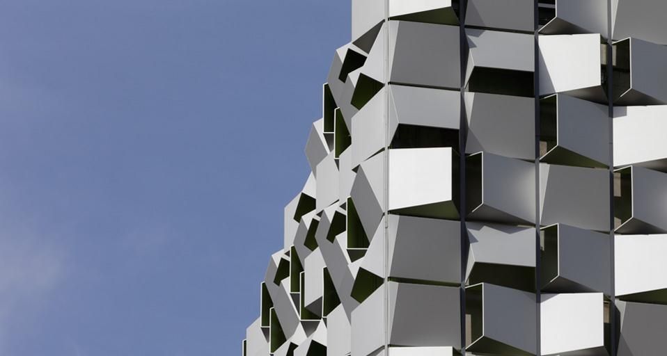 External detail of Charles Street Car Park, Sheffield, England