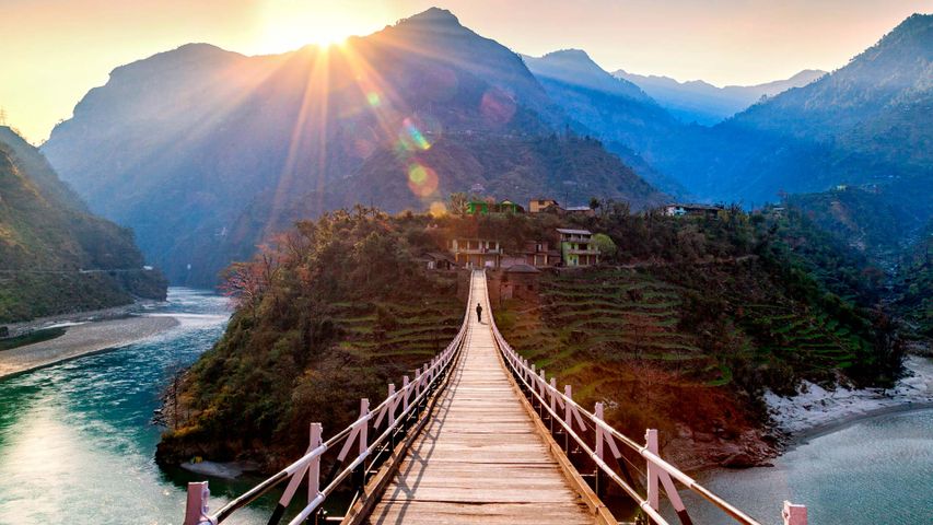 hanging bridge near Manali