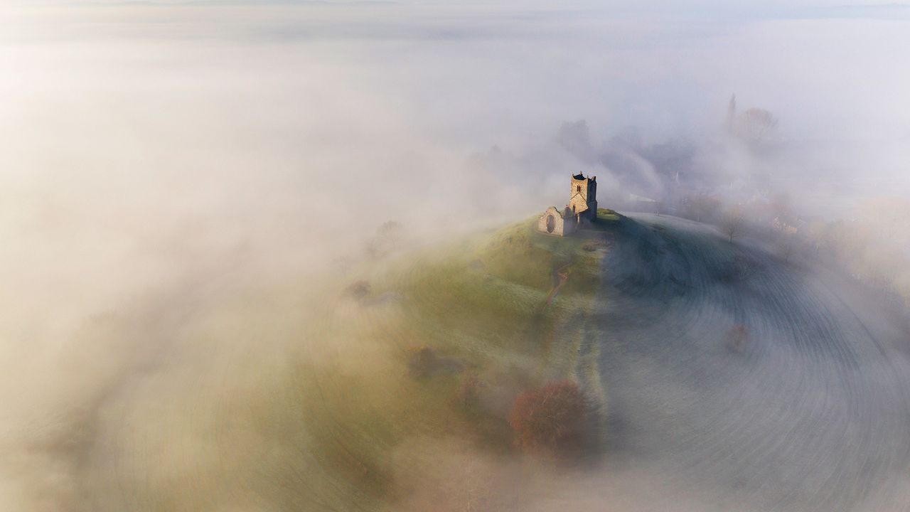 St Michael's Church on Burrow Mump, Burrowbridge, Somerset