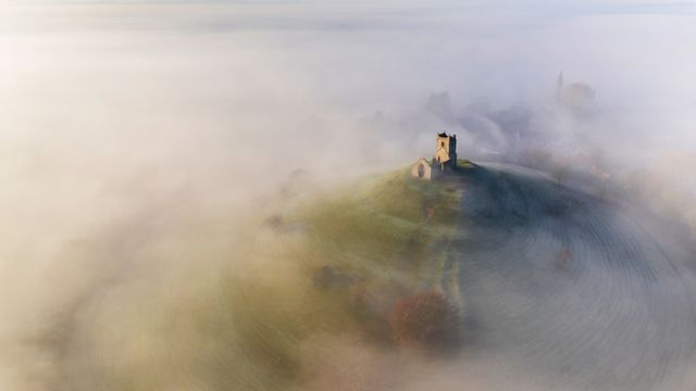 St Michael's Church on Burrow Mump, Burrowbridge, Somerset