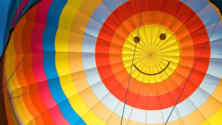 Hot air balloon with a smile