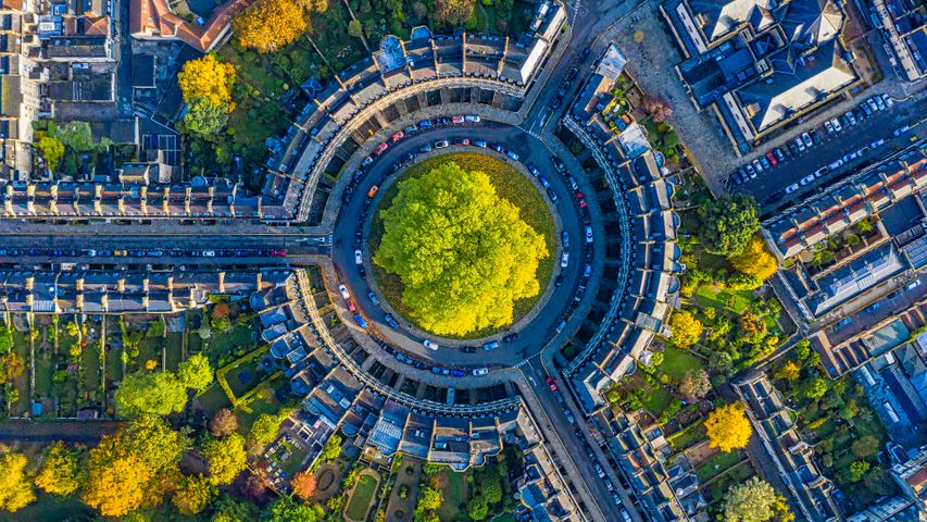 As casas do circo em Bath, Somerset, Inglaterra