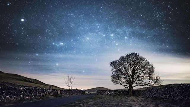 Night sky over Malham, North Yorkshire