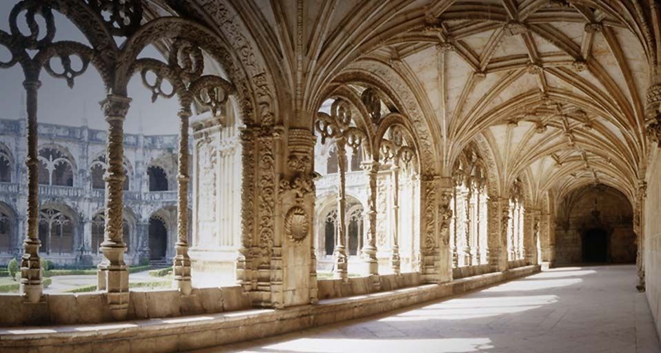 The Cloister of the Monastery of the Hieronymites  in Lisbon, Portugal