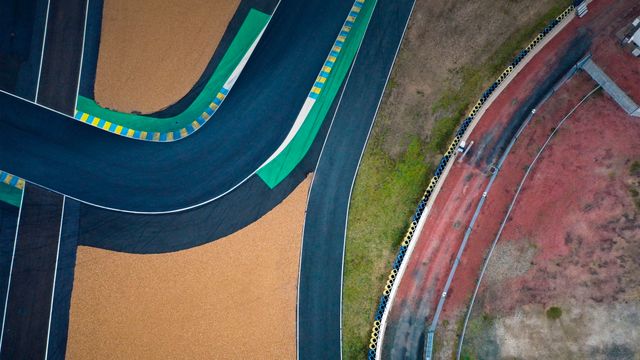 Vue aérienne du circuit Bugatti, Le Mans