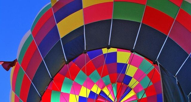 Hot air balloon prepares for launch at the annual Albuquerque International Balloon Fiesta, New Mexico