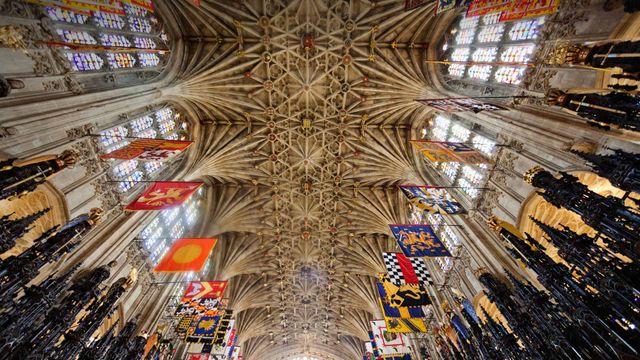 「聖ジョージ礼拝堂の天井」イギリス, バークシャー州, ウィンザー城