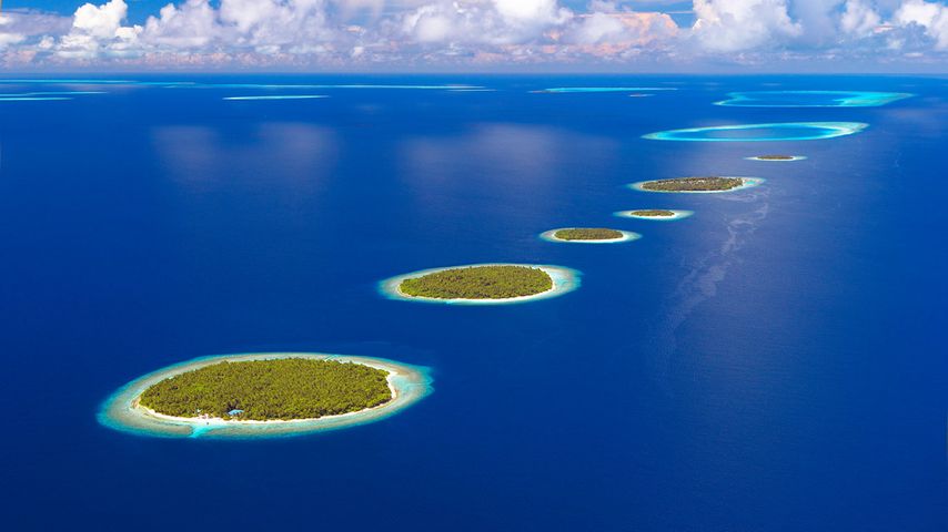 Luftaufnahme des Südlichen Maalhosmadulu-Atolls, Malediven