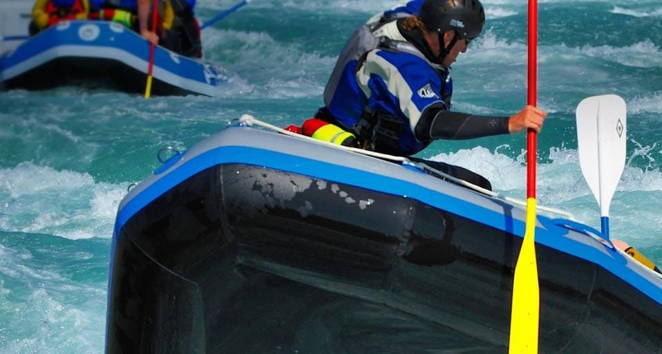 Rafting at the Lee Valley White Water Centre in Hertfordshire, England