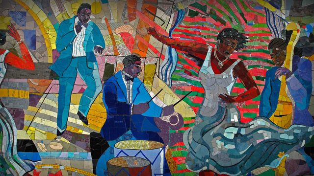｢ハーレムのルイス・デルサートの壁画｣米国, ニューヨーク州