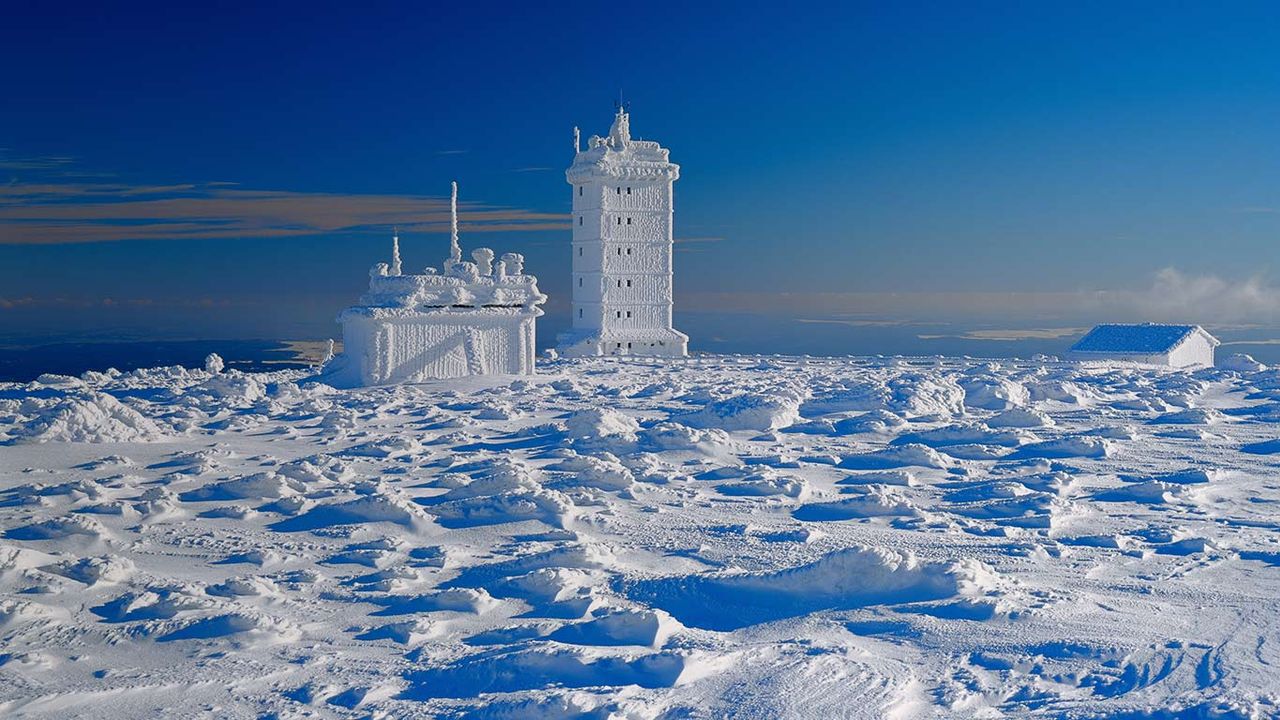 Weather station on Brocken peak, Saxony-Anhalt, Germany