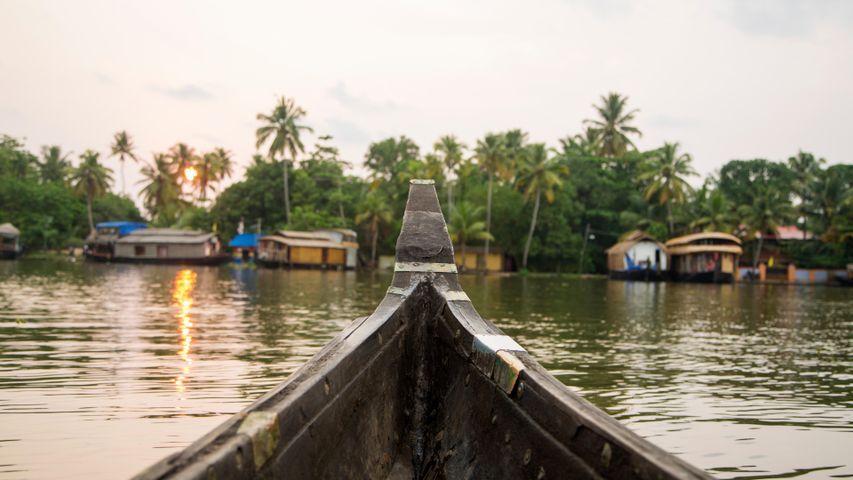 Boat at backwaters of Kerala, India