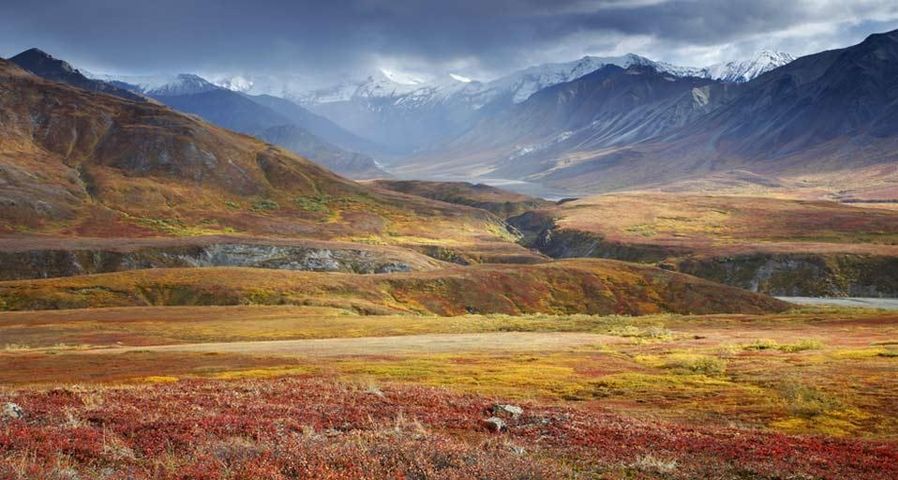 Storm clouds over the mountains of Denali National Park and Preserve, Alaska