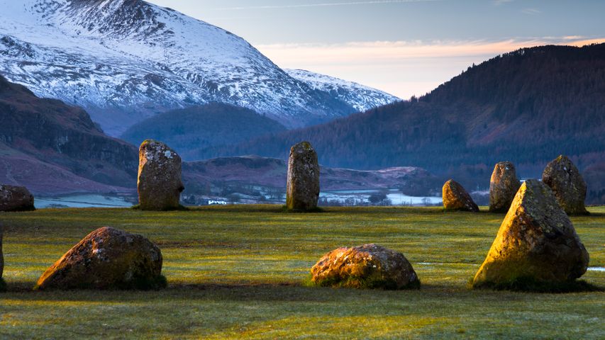 Steinkreis von Castlerigg, Lake District National Park, Cumbria, Vereinigtes Königreich