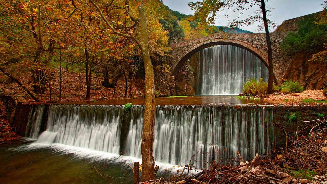 Paleokaria Bridge over the Portaikos River near Trikala, Greece