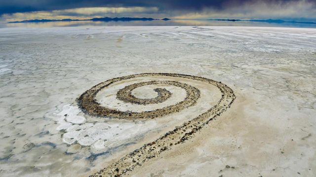 The ‘Spiral Jetty’ at Great Salt Lake, Utah