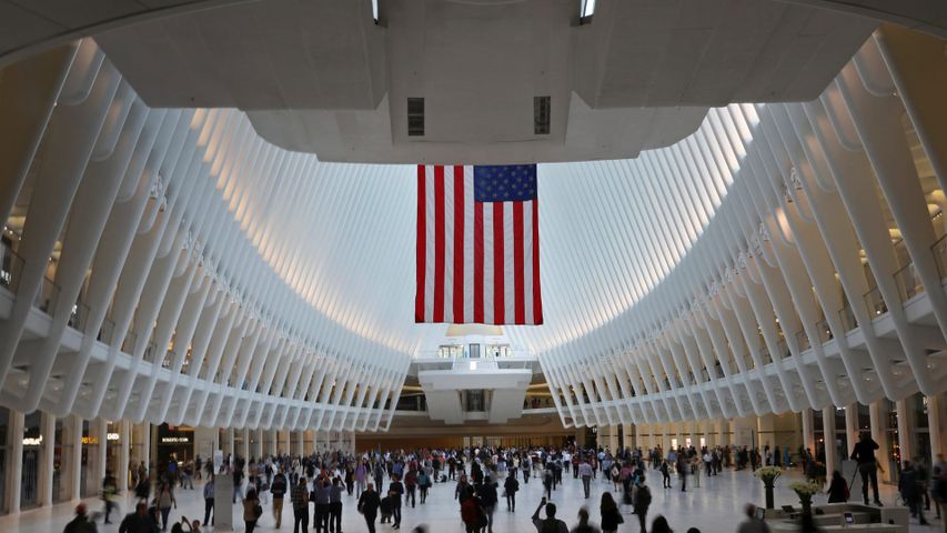 Inside the Oculus at the World Trade Center in Lower Manhattan