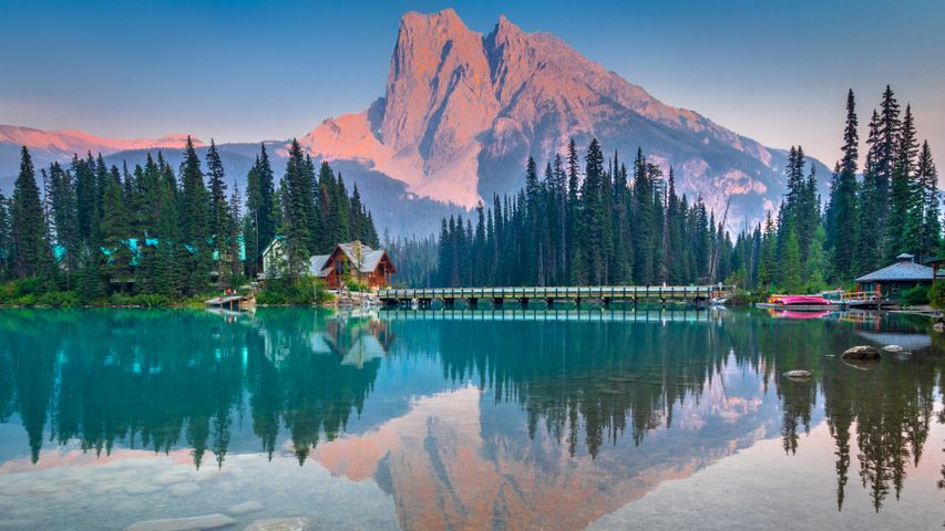 Il Monte Burgess e il Lago Emerald nel Parco Nazionale di Yoho, British Columbia, Canada