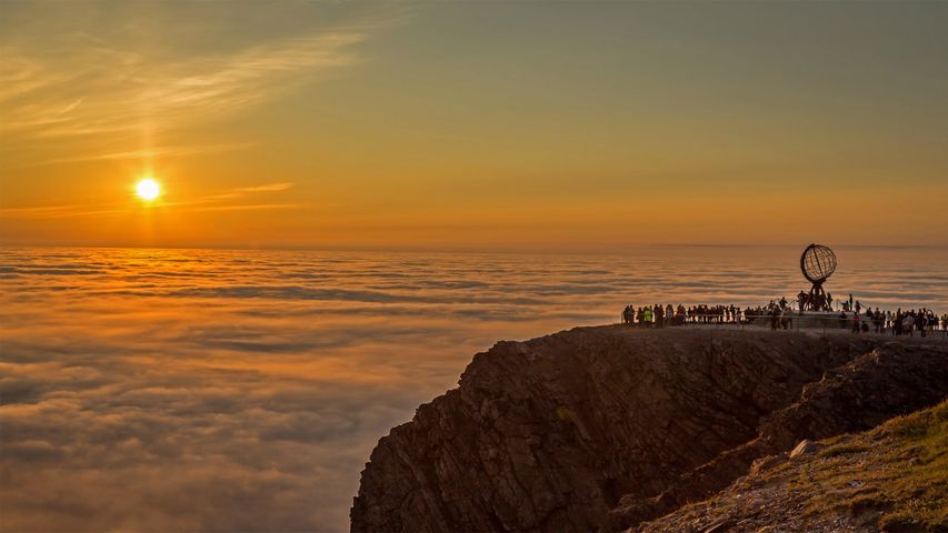 Mitternachtssonne am Nordkap, Norwegen