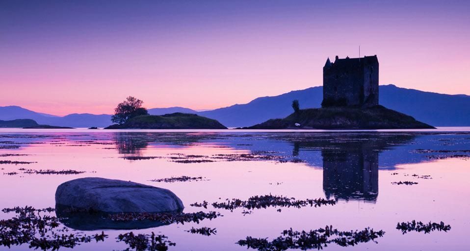 Loch Linnhe bay and Castle Stalker, Scotland