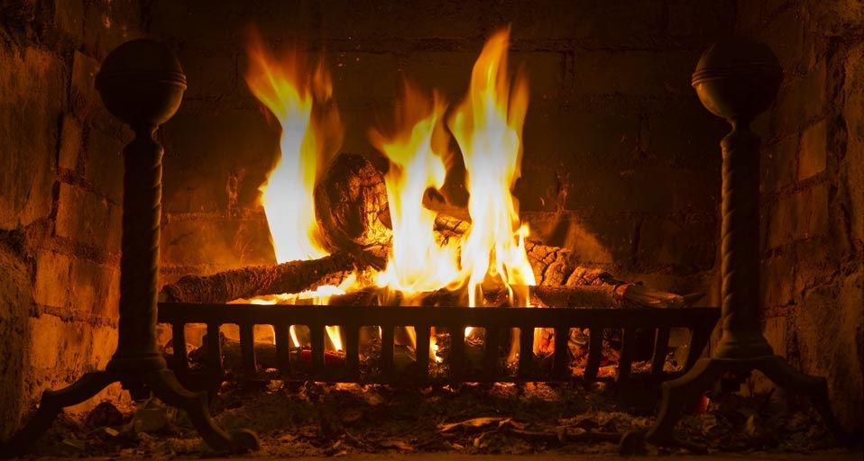 Fire in fireplace